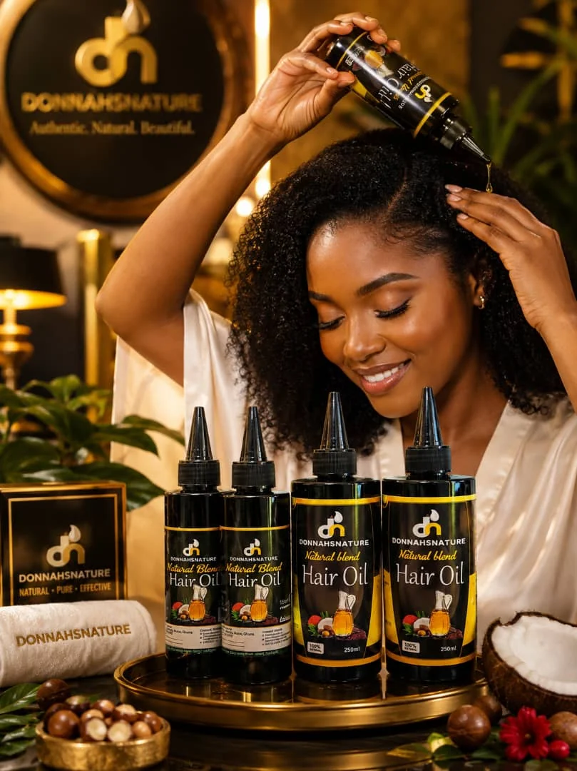 Donnahsnature Natural Blend Hair Oil in use